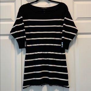 Stripped 1/2 Sleeve Knit Tunic WHBM Size L